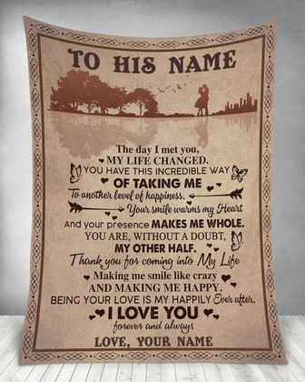 Personalized Fleece Blankets, Blanket for husband, To his name the day I met you blanket,Customize Christmas blanket,husband and wife - Thegiftio UK