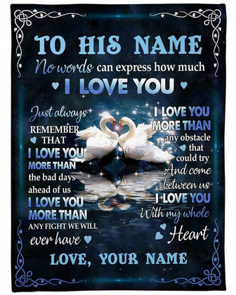 Personalized Name Blankets, Blanket for husband, No words can express how much I love you , Customize Christmas blanket, husband and wife - Thegiftio UK