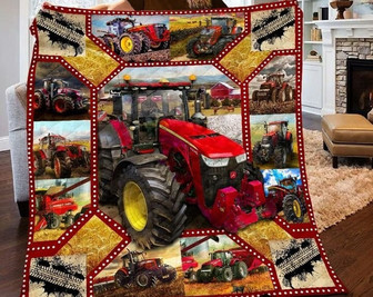 Red Tractor blanket, Farmer blanket, blanket for Grandson, tractor lovers, Christmas blanket, blanket for daddy, Grumpy Grandpa - Thegiftio UK