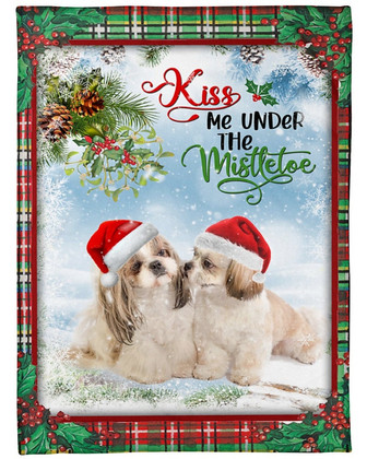 Shih tzu Christmas Blanket, Christmas gifts, Pet Mom blankets, Chihuahua Mom, Shih tzu Dad, blanket for daughter, blanket for son - Thegiftio UK
