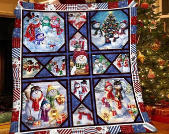 Snowman Blankets, Christmas tree blanket, Christmas gift for family, daddy and daughter, snowman lovers,snowman gifts for mom,mother and son - Thegiftio