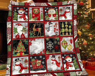 Snowman Blankets, Owl and Deer Christmas blanket, Christmas gift for family, daddy and daughter, snowman gifts for mom, Christmas tree - Thegiftio
