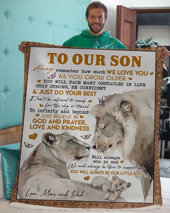 To our son blanket, blanket for son, Fleece Blankets, Christmas blanket Gifts, parents blanket gifts, blanket from parents - Thegiftio UK