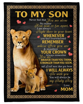 To my son lion blanket, gift from mom, blanket for boy, Christmas gifts, birthday gift, daddy and son,family blanket - Thegiftio UK