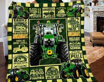 Tractor Blanket, Farmer blanket, grandpa gifts, I don't snore I Dream I'm A Tractor, Christmas blanket, blanket for daddy, gift for husband - Thegiftio UK