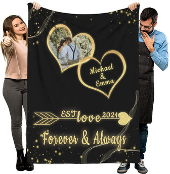 Valentine's day blanket, Personalized Valentine blanket, Custom gift, anniversary blanket, gift for her, gift for him,Fleece blanket - Thegiftio UK
