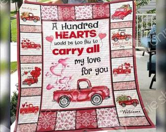 Valentine's day blanket, A hundres hearts would be too few,boyfriend and girlfriend, husband and wife,anniversary valentine, gift for her - Thegiftio UK