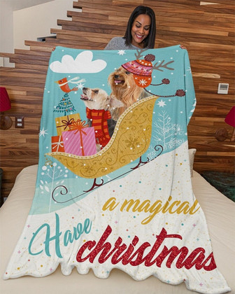 Yorkshire A magical have Christmas Blankets, Christmas blankets, family blankets, Pet Mom blankets, Dog mom blankets,Yorkshire Mom - Thegiftio UK