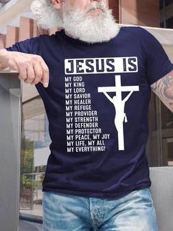 Jesus Is My God My King My Lord My Everything Men's T-shirt - Seseable