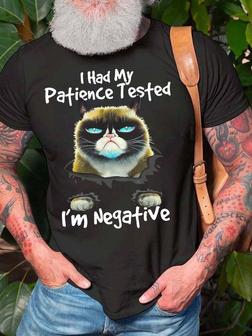 Men I Had My Patience Tested I’m Negative Crew Neck Casual Fit T-shirt - Seseable