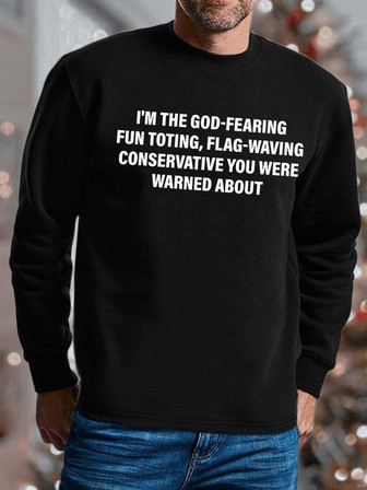 Men I’m The God-fearing Fun Toting Flag-waving Regular Fit Casual Sweatshirt - Thegiftio UK