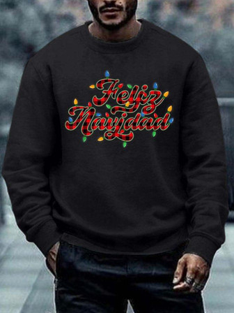 Men Merry Christmas Light Christmas Regular Fit Sweatshirt - Thegiftio UK