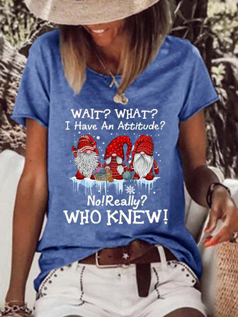 Women I Have An Attitude? No Women Loose Christmas Loose Casual T-shirt - Thegiftio UK