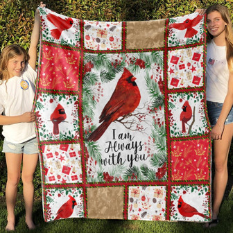 I Am Always With You Blanket, Cardinal Blanket, Memorial Blanket, Family Throw Blanket, Christmas Blanket, Blanket For Gifts - Thegiftio UK