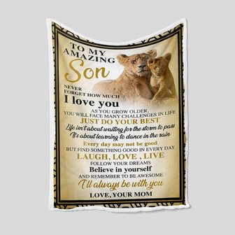 To My Amazing Son Blanket, Lions Blanket, Blanket For Son, Blanket For Boy, Family Throw Blanket, Blankets For Gift, Christmas Blanket - Thegiftio UK
