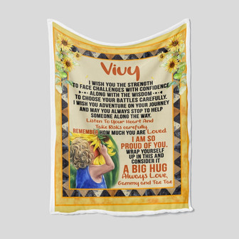 Baby And Sunflower Blanket, Personalized Name Blanket, Family Blanket, Wedding Blanket, Blanket For Boys And Girls, Blanket For Gifts - Thegiftio UK