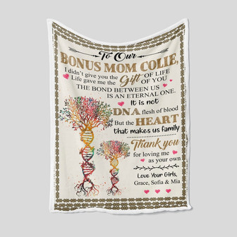 To Our Bonus Mom Blanket, Tree Of Life Blanket, Mother Blanket, Family Throw Blanket, Blanket For Mom, Blankets For Gift, Christmas Blanket - Thegiftio UK