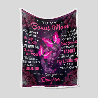 To My Bonus Mom Blanket, Mother Blanket, Family Throw Blanket, Blanket For Mom, Blankets For Gift, Christmas Blanket - Thegiftio UK