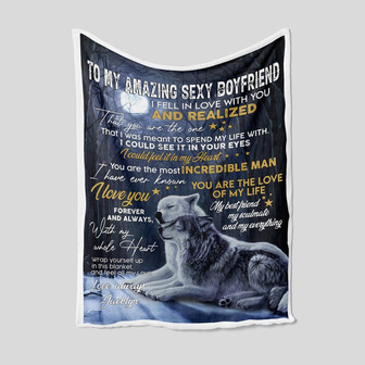 To My Boyfriend, Night Wolves Blanket, Blanket For boyfriend, Couple Blanket, Family Throw Blanket, Blankets For Gift, Christmas Blanket - Thegiftio UK