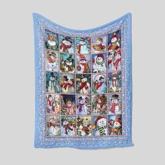 Christmas Blanket, Santa Blanket, Snowman Blanket, Family Blanket, Blanket For Gift - Thegiftio