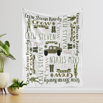 Custom Army Baby Blanket With Name, Personalized Baby Blanket, Army Tank Blanket, Military Baby Name Blanket For Boys, Gift For Baby. - Thegiftio UK
