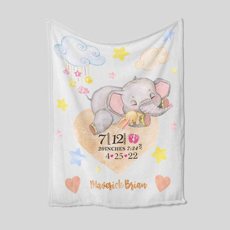 Custom Baby Blanket, Elephant Blanket, Blanket For Love, Family Blanket, Blanket For Baby, Blanket For Gift, Blanket For Christmas - Thegiftio UK
