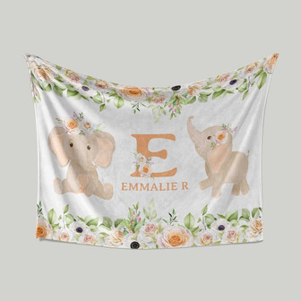 Custom Baby Blanket, Baby Blanket, Elephant Blanket, Rose Blanket, Family Blanket, Blanket For Baby - Thegiftio UK