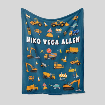 Custom Baby Blanket, Truck Blanket, Bulldozer Blanket, Tractor Blanket, Family Blanket, Blanket For Baby, Blanket For Christmas - Thegiftio UK