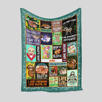Custom Baby Blanket, I Love Sloths Blanket, Blanket For Baby, Gift Blanket, Family Blanket, Blanket For Christmas, Gift Blanket - Thegiftio UK
