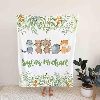Custom Baby Blanket, Baby Blanket, Blanket Flower Leaves, Fox Blanket, Bear Blanket, Blanket For Baby - Thegiftio UK