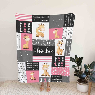 Custom Baby Blanket, Giraffe Blanket, Arrow Blanket, Family Blanket, Baby Blanket, Gift Blanket - Thegiftio UK