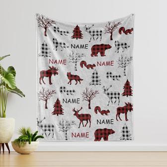 Custom Cute Woodland Animals Blanket, Personalized Animal Blanket, Blanket For Animal Lover, Blanket for Children, Blanket Animal For Gift. - Thegiftio UK