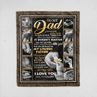 To My Dad Blanket, Father and Daughter Blanket, Father Fleece Blanket, Blankets For Gift, Family Throw Blanket, Gift For Birthday - Thegiftio UK
