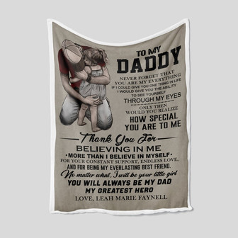 To My Dad Blanket, Father and Daughter Blanket, Family Blanket, Father Fleece Blanket - Blankets for girls - Thegiftio UK