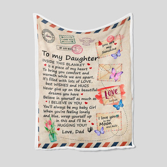 To My Daughter Blanket, Personalized Name Blanket, Letter Blanket, Dad Blanket, Family Throw Blanket, Blankets For Girls, Blanket For Gifts - Thegiftio UK