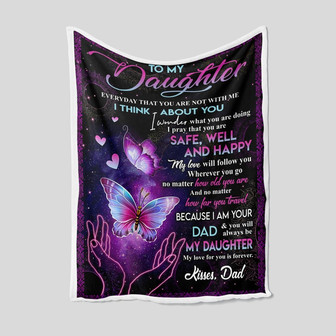 To My Daughter Blanket, Personalized Name Blanket, Dad Blanket, Family Throw Blanket, Blankets For Girls, Blanket For Gifts - Thegiftio UK