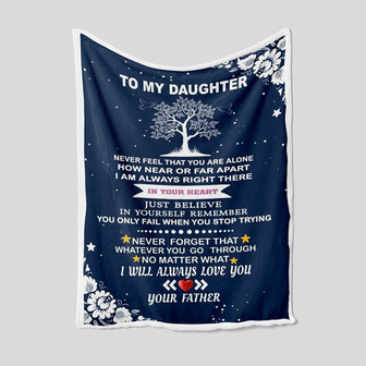 To My Daughter Blanket, Personalized Name Blanket, Dad Blanket, Family Throw Blanket, Blankets For Girls, Blanket For Gifts - Thegiftio UK