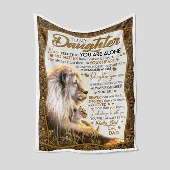 To My Daughter Blanket, Personalized Name Blanket, Lion Blanket, Family Throw Blanket - Blankets for girls and boys, Blanket For Gift - Thegiftio UK