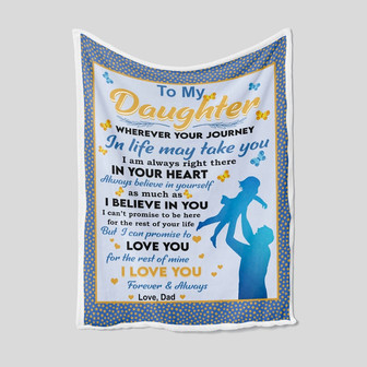To My Daughter Blanket, Personalized Name Blanket, Dad Blanket, Family Throw Blanket, Blankets For Girls, Blanket For Gifts - Thegiftio UK