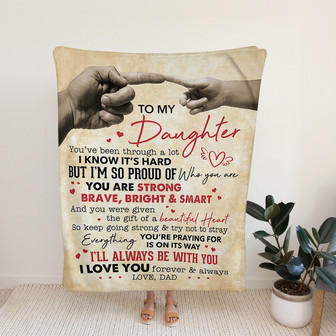 To My Daughter Blanket, Personalized Name Blanket, Family Blanket, Dad And Daughter Blanket - Thegiftio UK