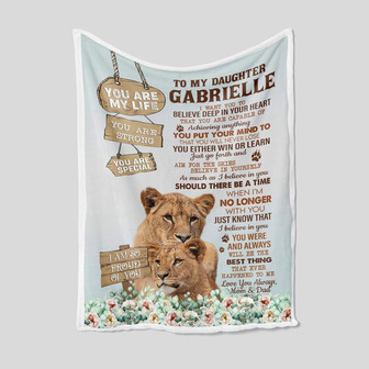 To My Daughter Blanket, Personalized Name Blanket, Lion Blanket, Mom Blanket, Family Throw Blanket, Blankets For Girls, Blanket For Gifts - Thegiftio UK