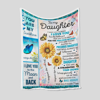 To My Daughter Blanket, Personalized Name Blanket, Mom Blanket, Family Throw Blanket, Blankets For Girls, Blanket For Gifts - Thegiftio UK