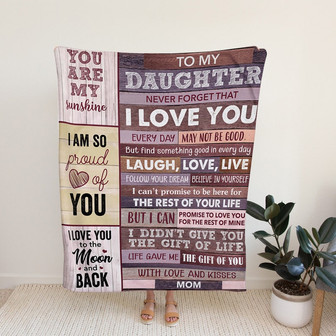 To My Daughter Blanket, Custom Name Blanket, Family Throw Blanket, Blankets For Girl, Blanket For Gift, Christmas Blanket - Thegiftio UK