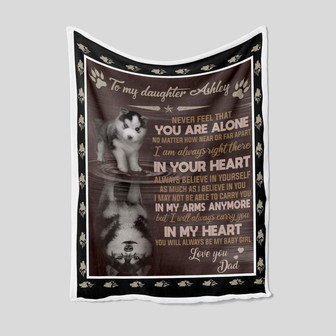To My Daughter Blanket, Personalized Name Blanket, Husky Blanket, Mom Blanket, Family Throw Blanket, Blankets For Girls, Blanket For Gifts - Thegiftio UK