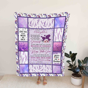 To My Daughter Blanket, Lavender Blanket, Custom Name Blanket, Family Blanket, Gift Blanket - Thegiftio UK