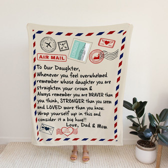 To Our Daughter Blanket, Personalized Name Blanket, Letter Blanket, Daughter Blanket, Family Throw Blanket - Blankets for girl, Gift Blanket - Thegiftio UK