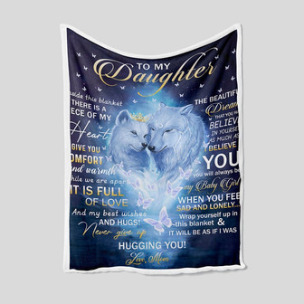To My Daughter Blanket, Personalized Name Blanket, Wolves Blanket, Mom Blanket, Family Throw Blanket, Blankets For Girls, Blanket For Gifts - Thegiftio UK