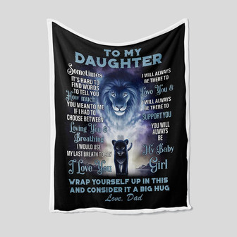 To My Daughter Blanket, Personalized Name Blanket, Dad Blanket, Family Throw Blanket, Blankets For Girls, Blanket For Gifts - Thegiftio UK