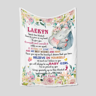 To My Daughter Blanket, Personalized Name Blanket, Dad Blanket, Family Throw Blanket, Blankets For Girls, Blanket For Gifts - Thegiftio UK