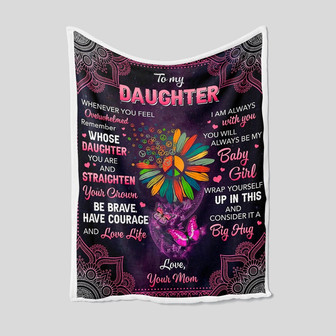 To My Daughter Blanket, Personalized Name Blanket, Mom Blanket, Family Throw Blanket, Blankets For Girls, Blanket For Gifts - Thegiftio UK